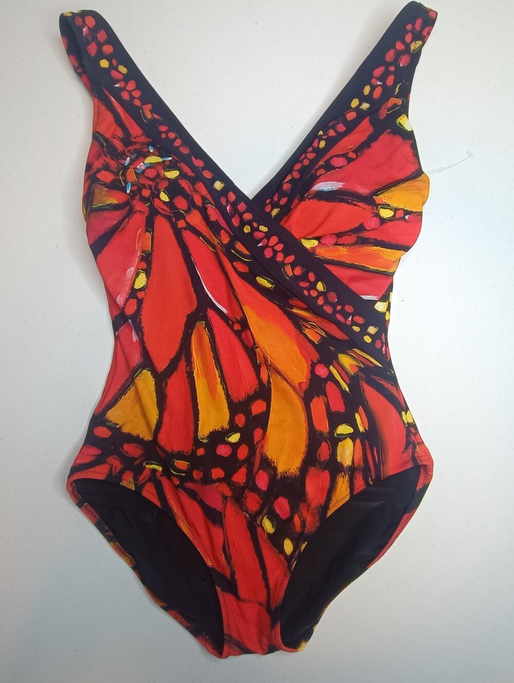 Gottex Monarch Butterfly Cross Front One Piece Swimsuit Size 6 NWOT